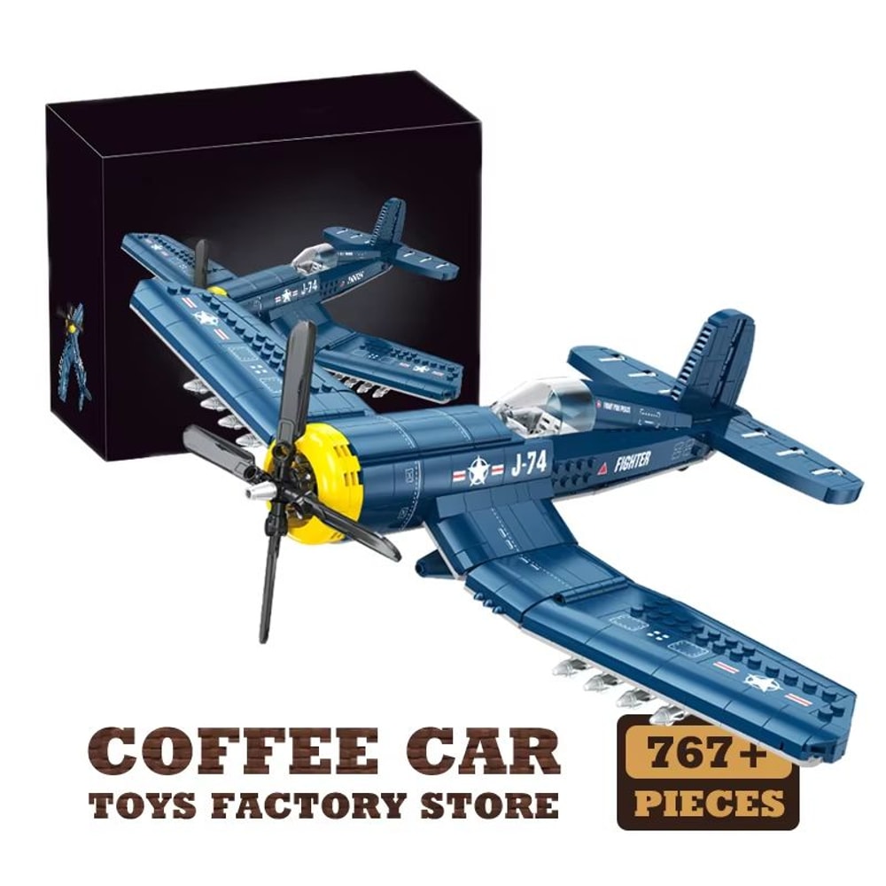 Military Fighter Jet MOC Bricks 3D Model Creative Warplane Building Blocks Toy For Kids And Boys 7