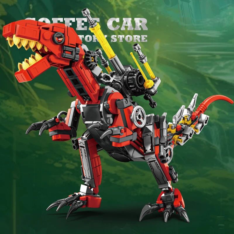 Creative TRex And Mech Dinosaur MOC Bricks Building Kit 3D Dinosaur Robot Block Model For Kids And 1