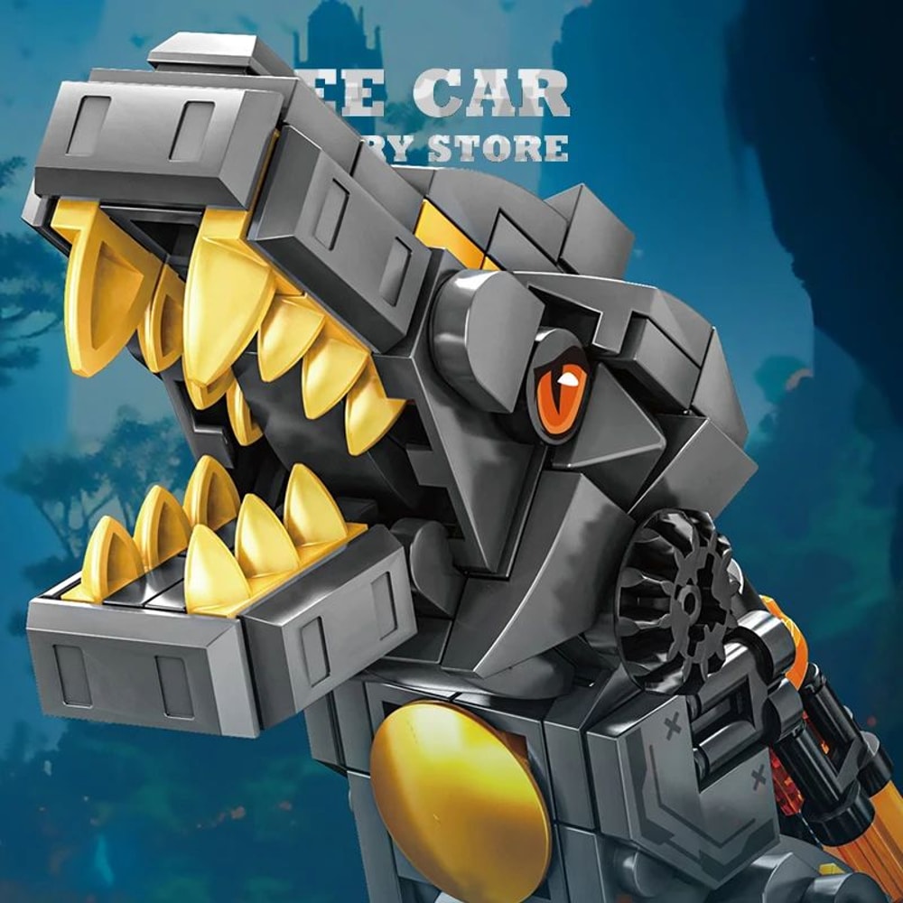 Creative TRex And Mech Dinosaur MOC Bricks Building Kit 3D Dinosaur Robot Block Model For Kids And 4