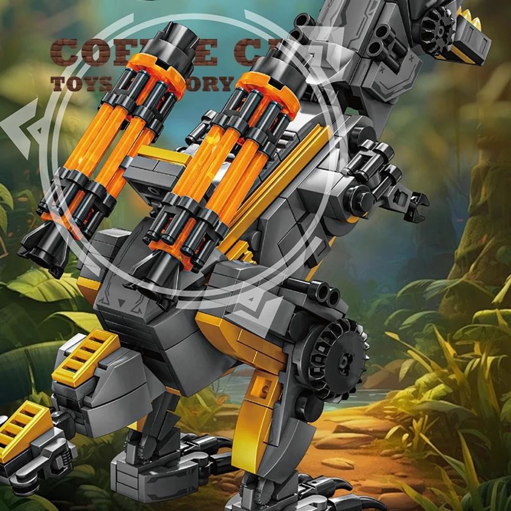 Creative TRex And Mech Dinosaur MOC Bricks Building Kit 3D Dinosaur Robot Block Model For Kids And 5