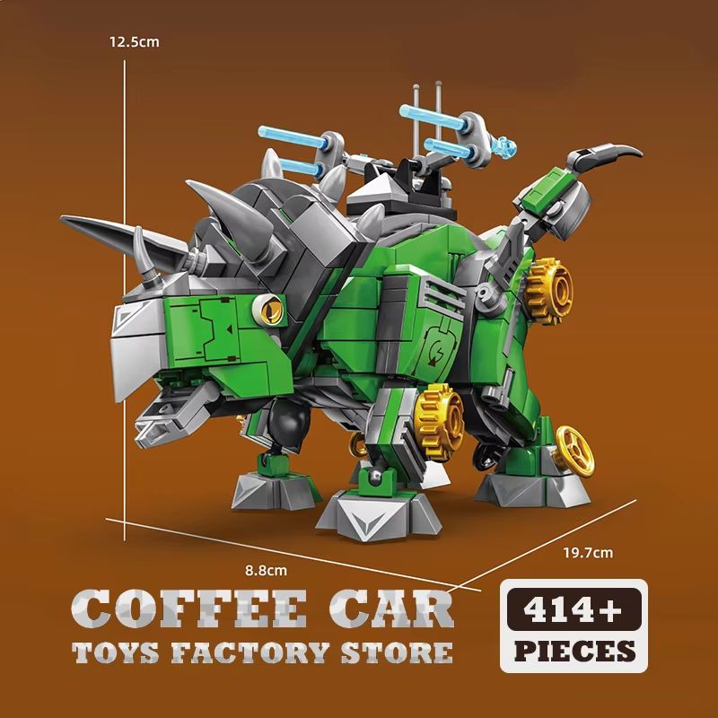Creative TRex And Mech Dinosaur MOC Bricks Building Kit 3D Dinosaur Robot Block Model For Kids And 7