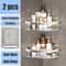 NoDrill Aluminum Bathroom Corner Shelf Wall Mounted Storage Rack 17