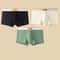3 Pack Mens Cotton Boxer Briefs Breathable Solid Color Comfort Underwear 12