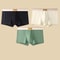 3 Pack Mens Cotton Boxer Briefs Breathable Solid Color Comfort Underwear 12