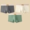 3 Pack Mens Cotton Boxer Briefs Breathable Solid Color Comfort Underwear 13