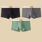 3 Pack Mens Cotton Boxer Briefs Breathable Solid Color Comfort Underwear 6