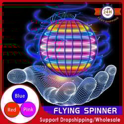 flying hover orb toy with led lights boomerang spinner ball