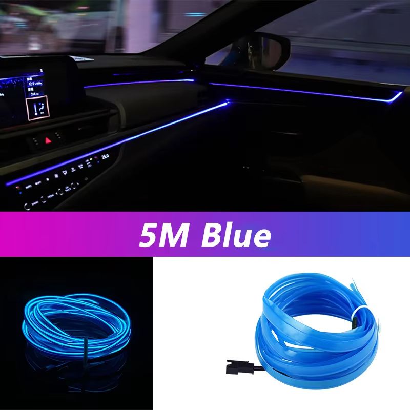 1640ft USB Powered Car Interior LED Strip Light Flexible Neon Ambient Lighting 11