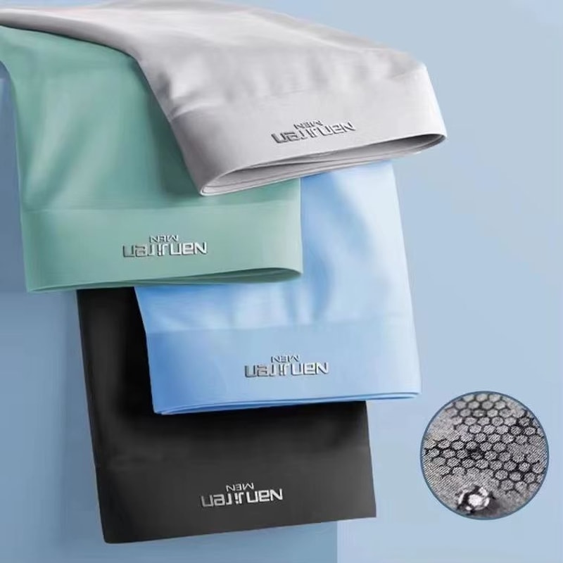 4 Pack Mens Ice Silk Breathable Boxer Shorts Cool Underwear 9