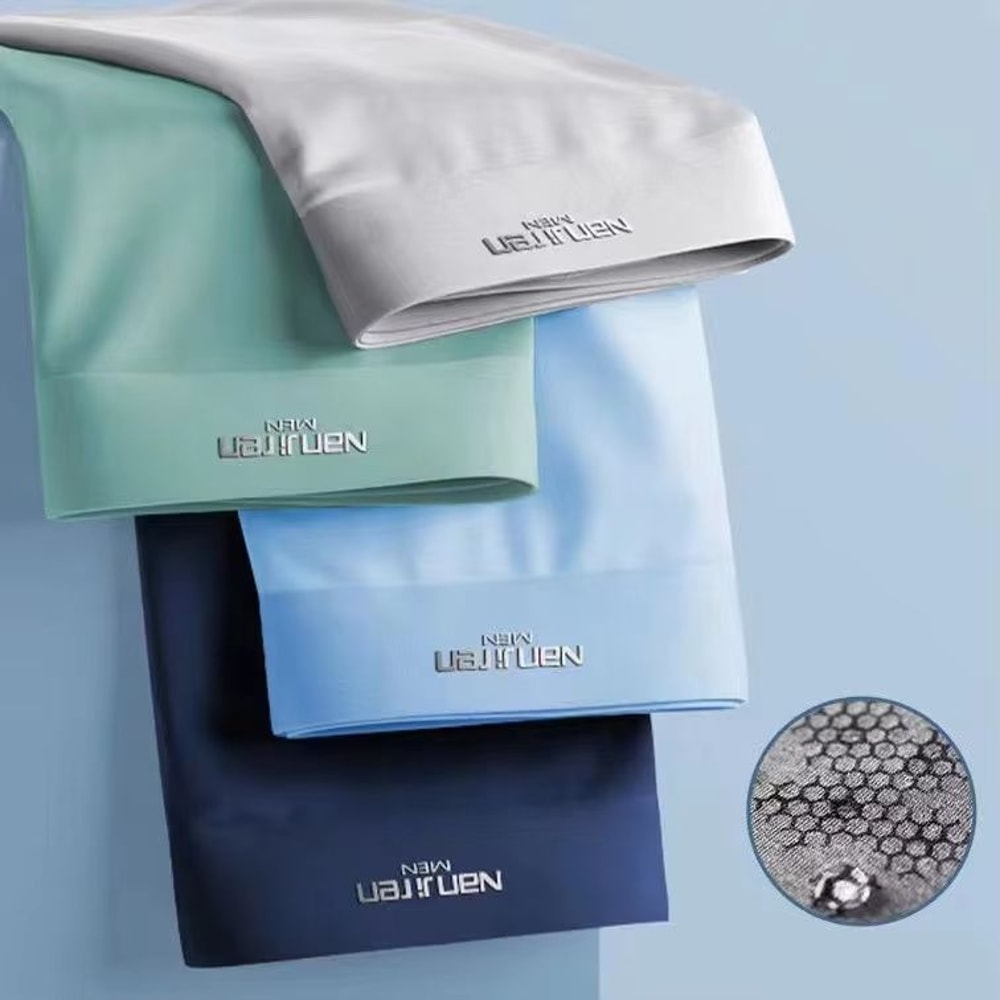 4 Pack Mens Ice Silk Breathable Boxer Shorts Cool Underwear 10