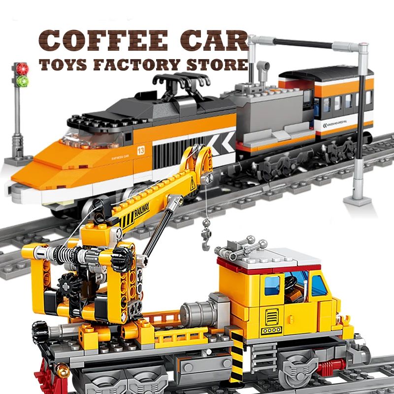 Technical City Power MOC Train Bricks Set With Railway Track And Locomotive 4