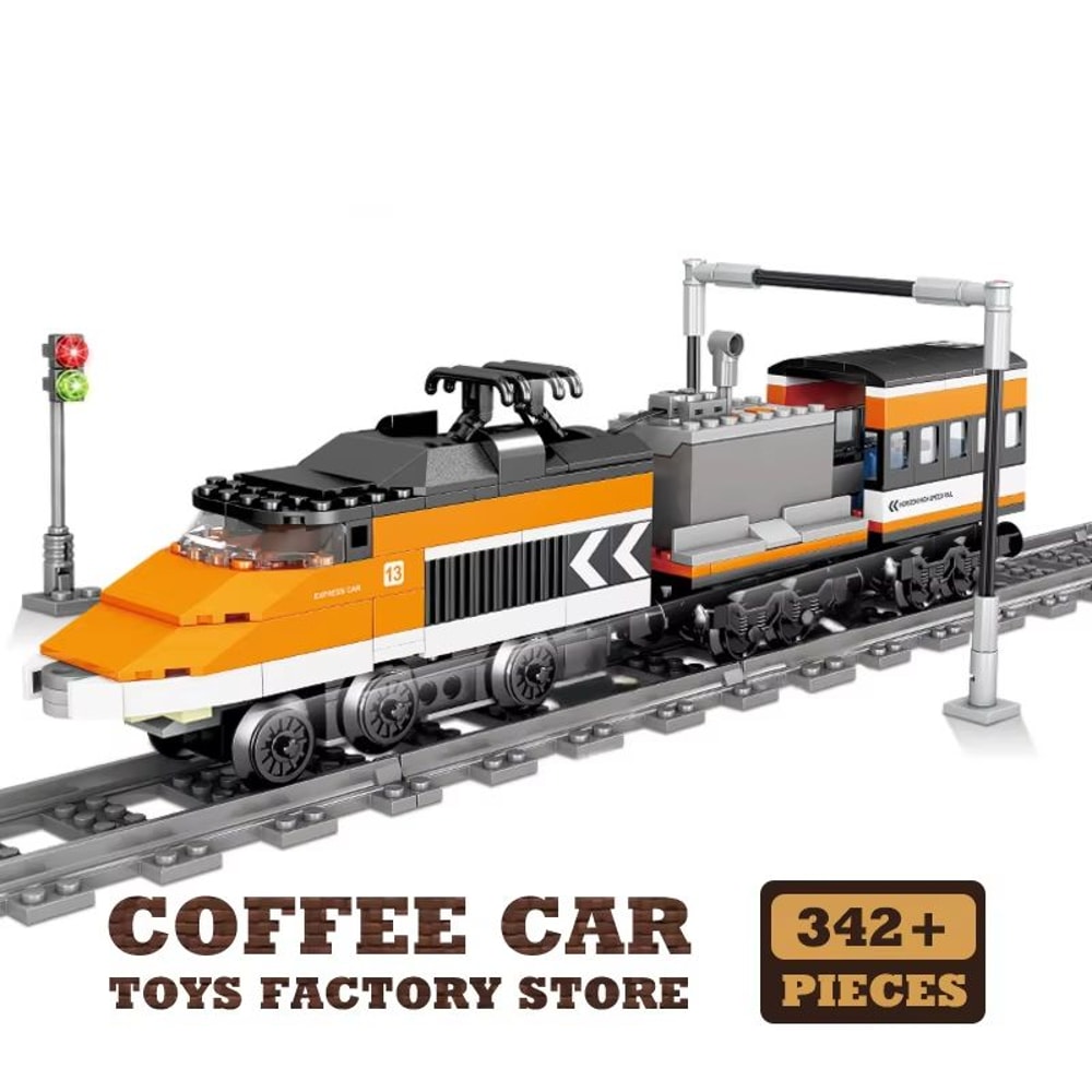 Technical City Power MOC Train Bricks Set With Railway Track And Locomotive 6