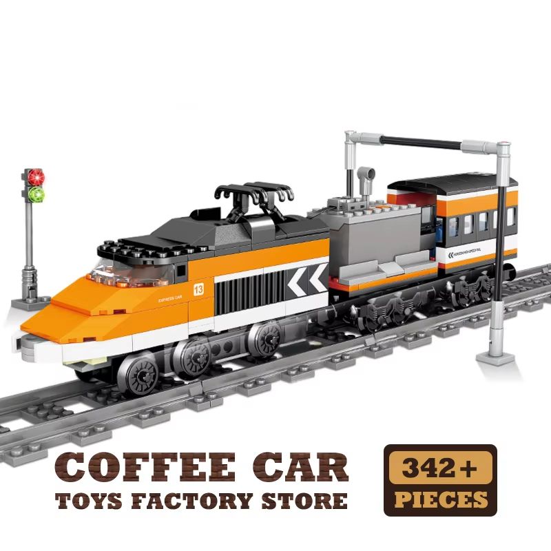 Technical City Power MOC Train Bricks Set With Railway Track And Locomotive 6