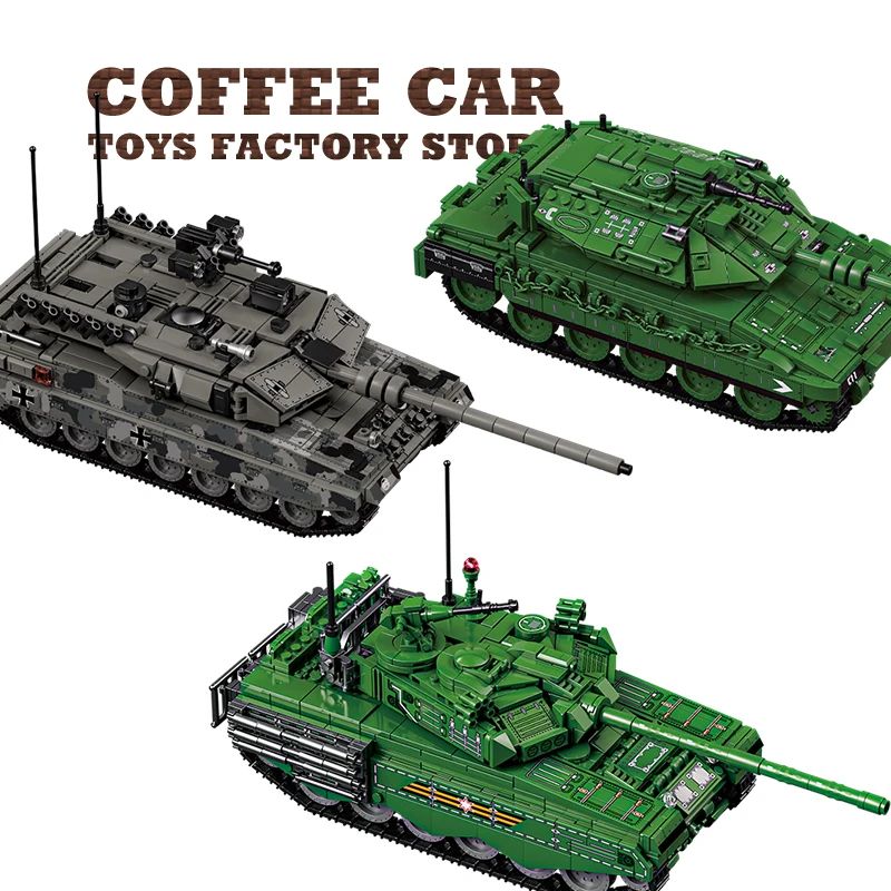 WW2 Military Classic Tank Building Blocks Set Army Armored Car Model Toy 1