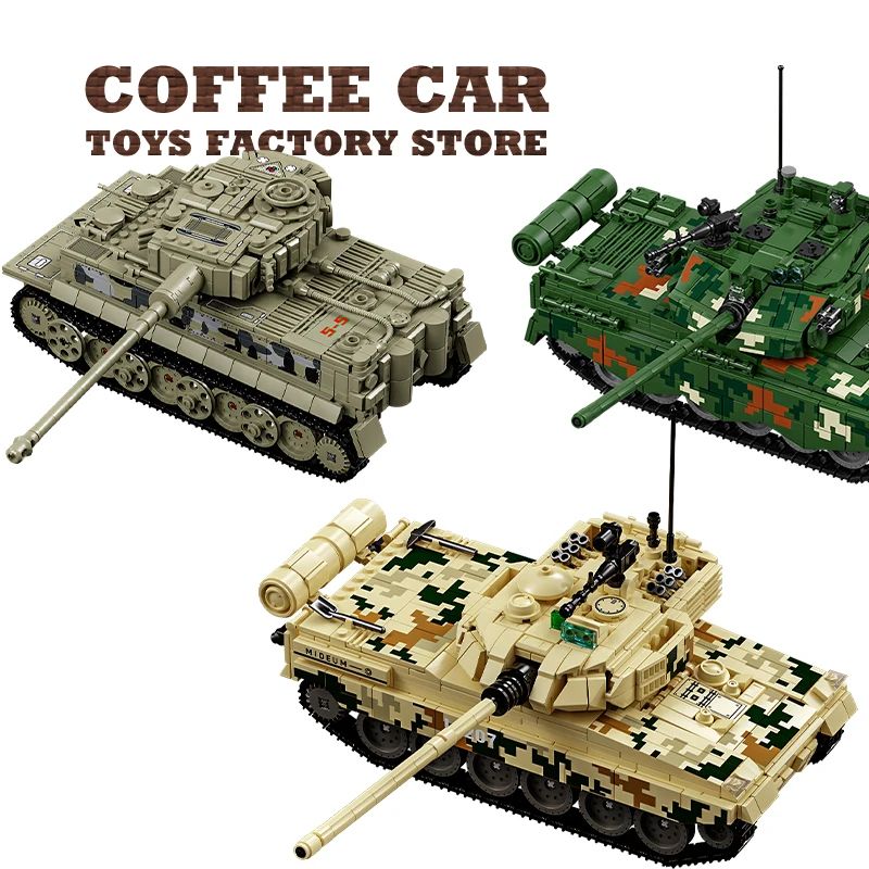 WW2 Military Classic Tank Building Blocks Set Army Armored Car Model Toy 3