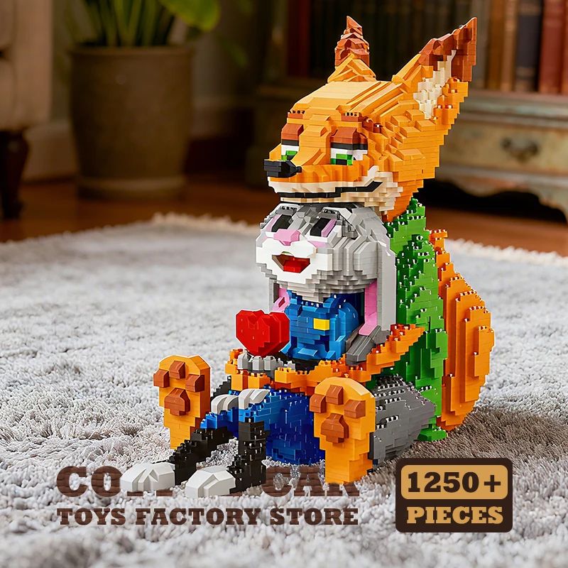 Judy Nick Diamond Building Blocks MOC Set Cartoon Fox And Rabbit Figures 0
