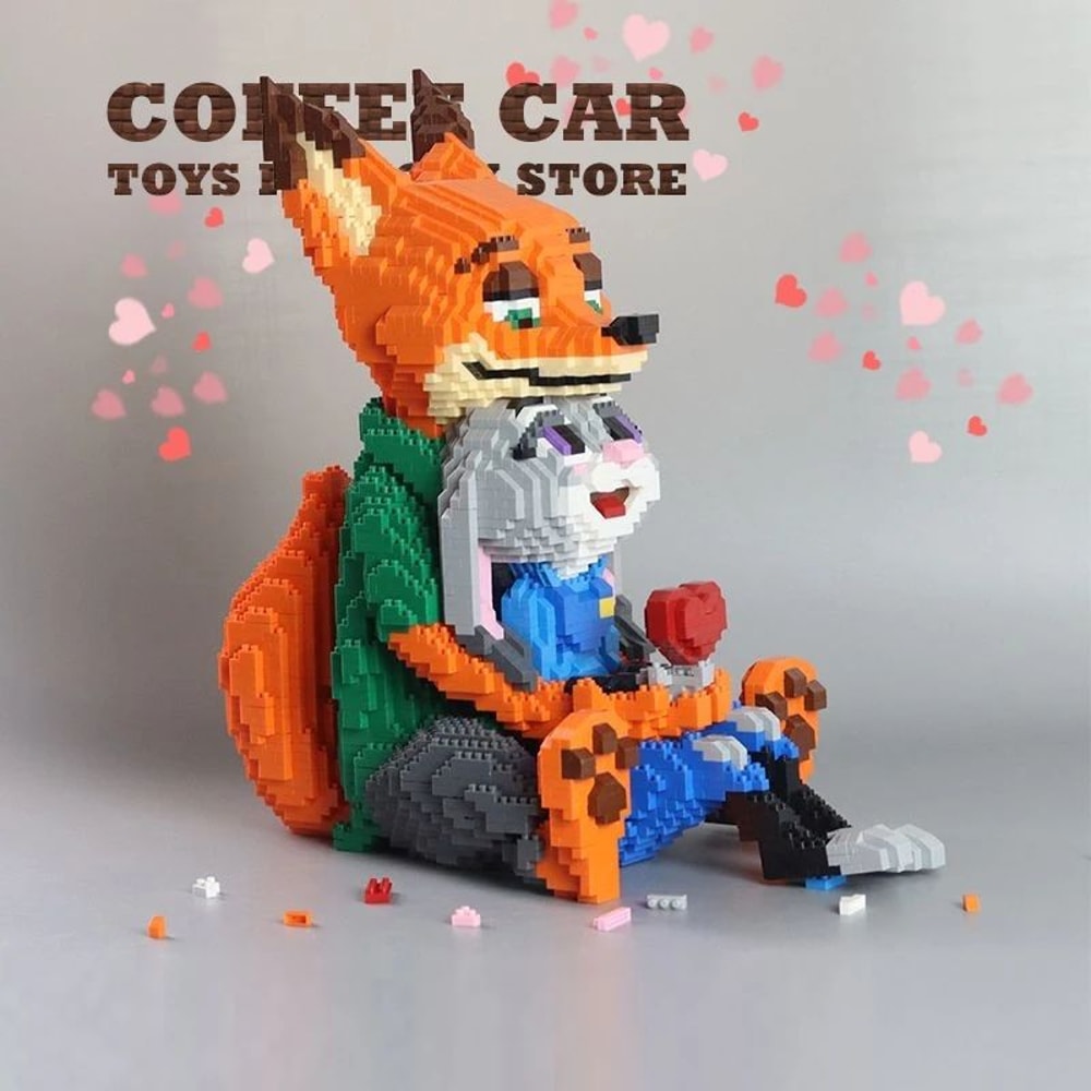 Judy Nick Diamond Building Blocks MOC Set Cartoon Fox And Rabbit Figures 1