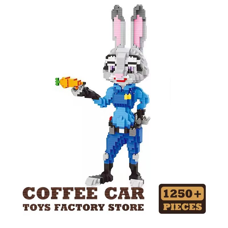 Judy Nick Diamond Building Blocks MOC Set Cartoon Fox And Rabbit Figures 6