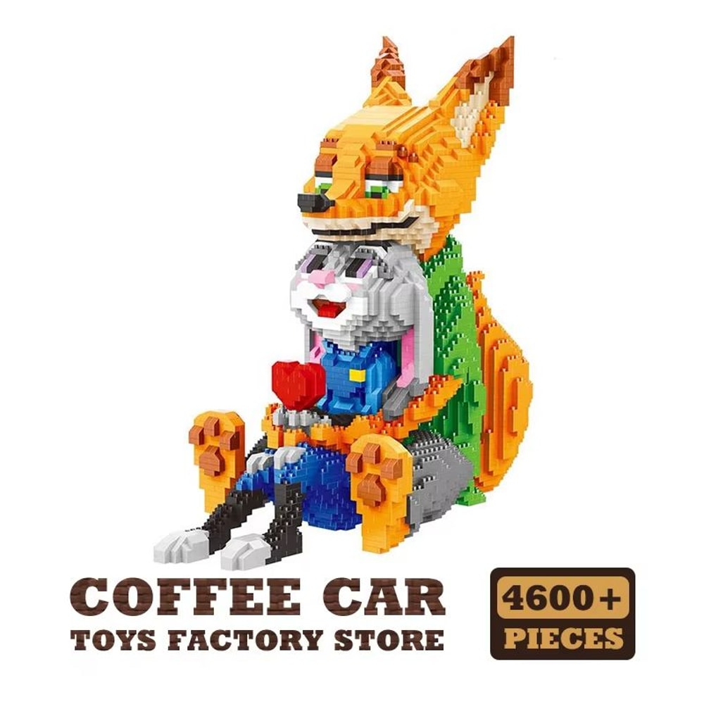 Judy Nick Diamond Building Blocks MOC Set Cartoon Fox And Rabbit Figures 8