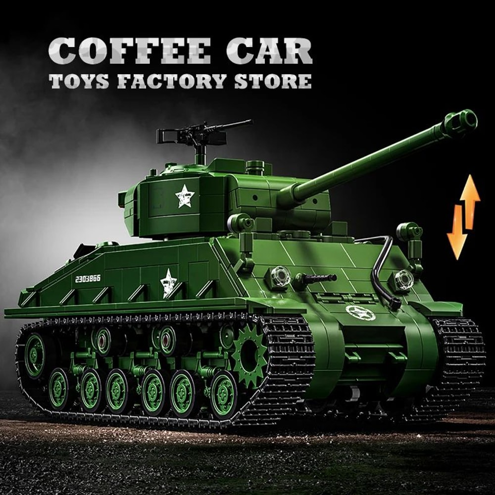 WWII US Army M4 Tank Building Blocks Set Military Model Puzzle Toy 2