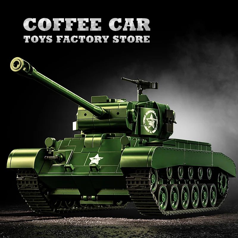 WWII US Army M4 Tank Building Blocks Set Military Model Puzzle Toy 4