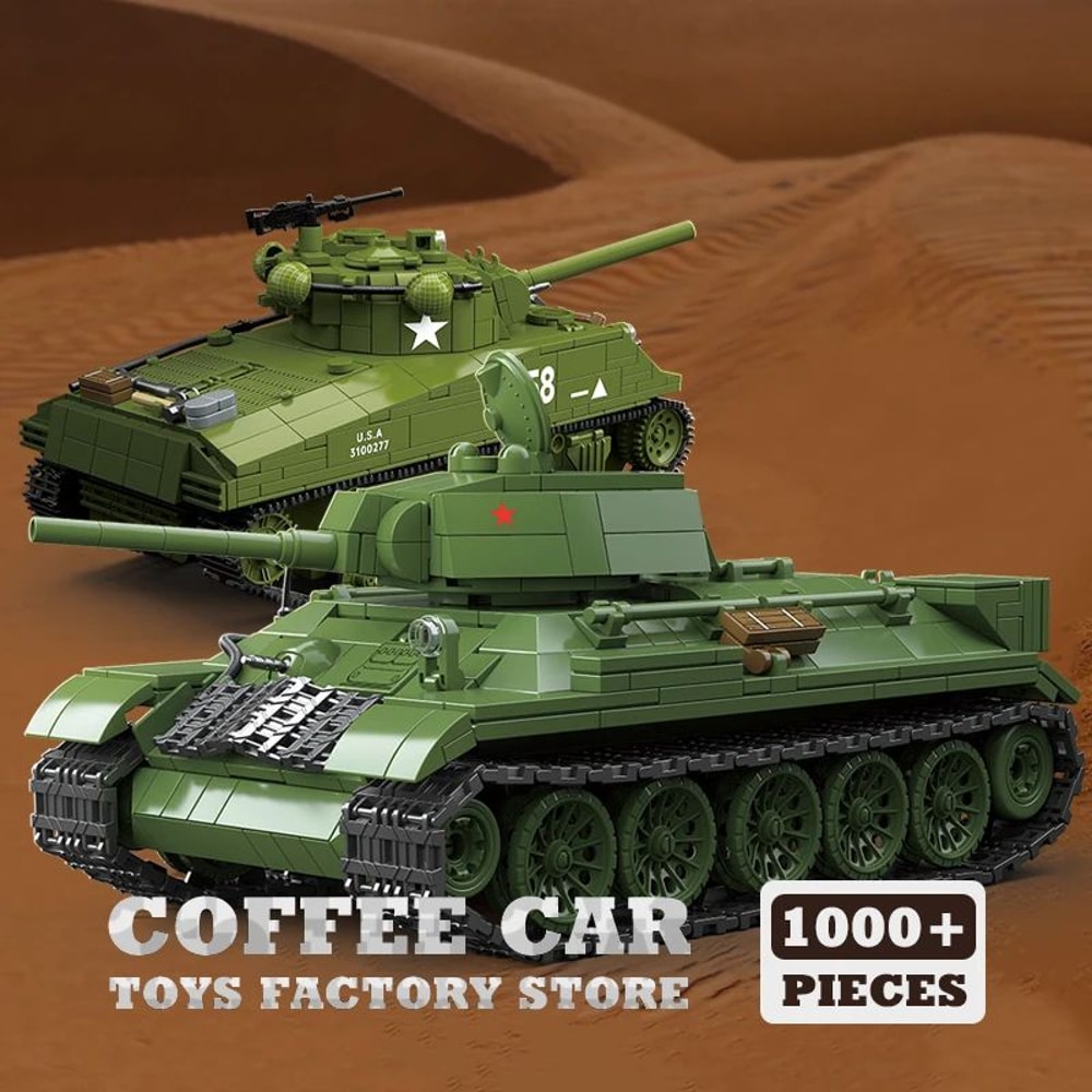 M4A3 Medium Tank Building Blocks Set WWII Military Model Toy 0