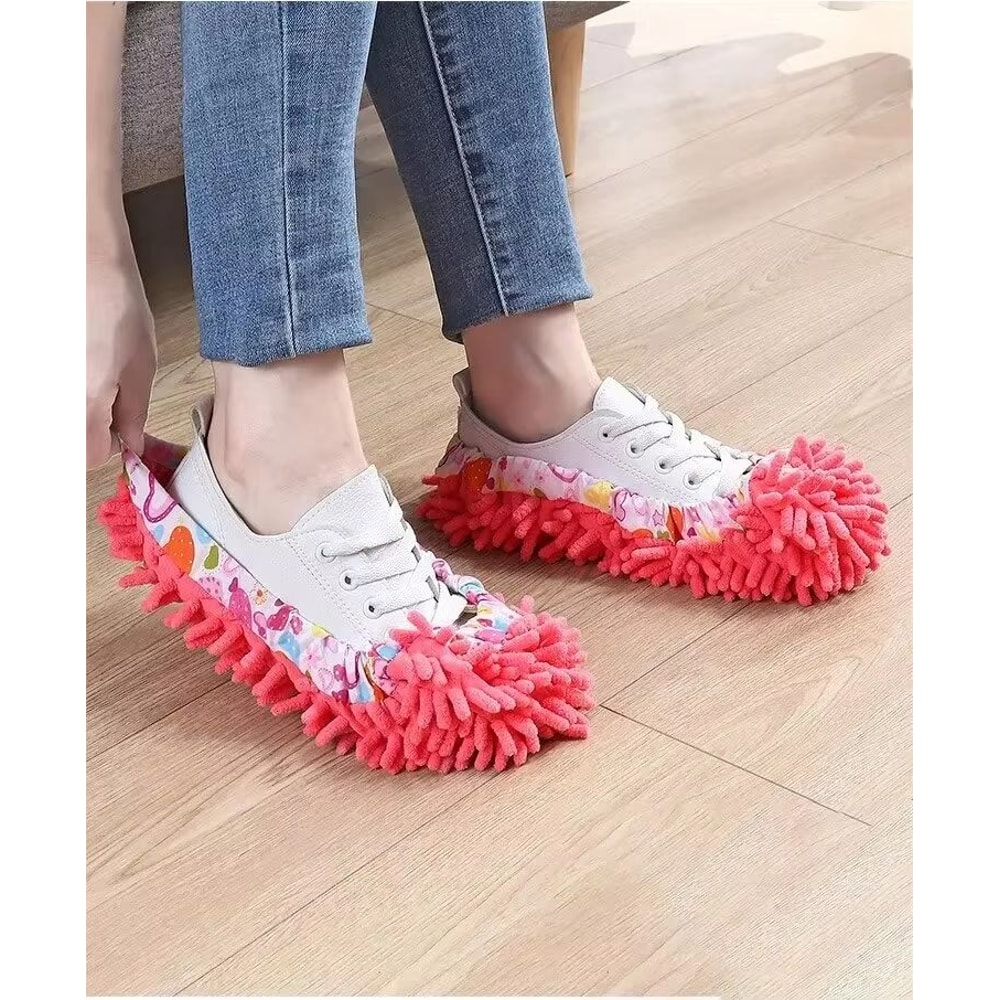 Chenille Mop Slippers 1 Pair Reusable Floor Cleaning Slippers Dust Pickup Shoe Covers 8