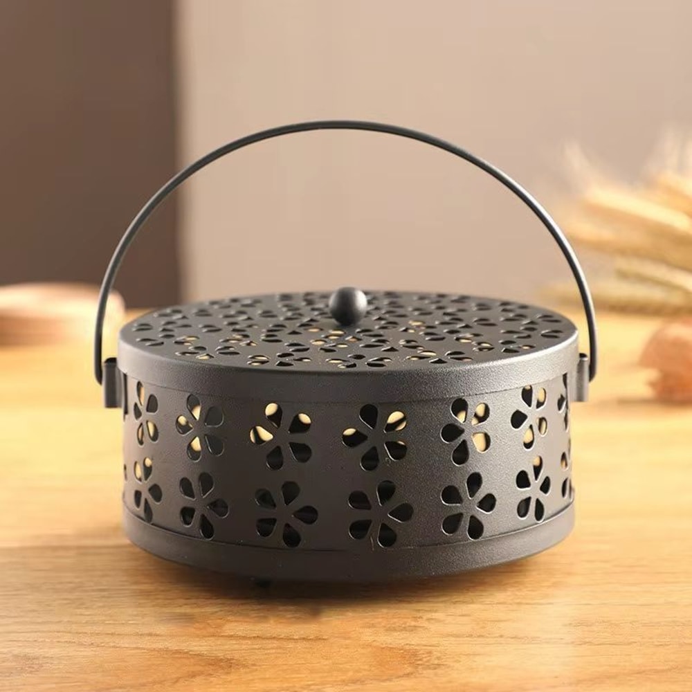 Vintage Cast Iron Mosquito Coil Holder And Incense Burner With Handle 9