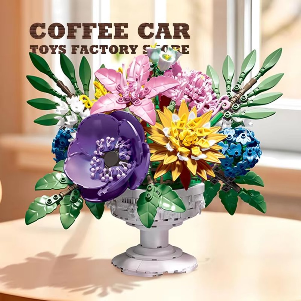 Creative Bonsai Building Blocks Bouquet 3D Model DIY Flower Kit 1