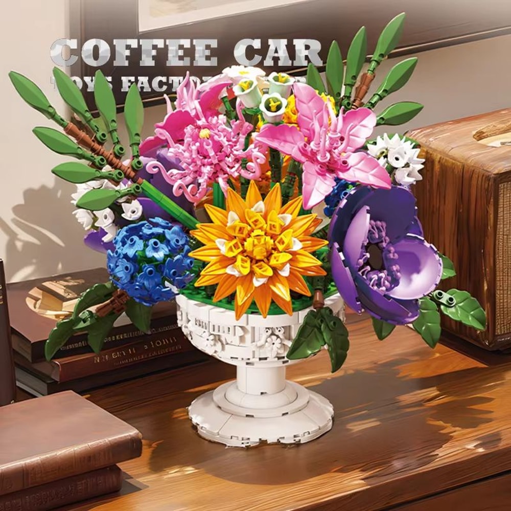 Creative Bonsai Building Blocks Bouquet 3D Model DIY Flower Kit 2