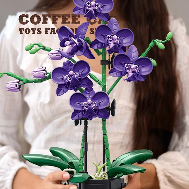 Creative Bonsai Building Blocks Bouquet 3D Model DIY Flower Kit 4