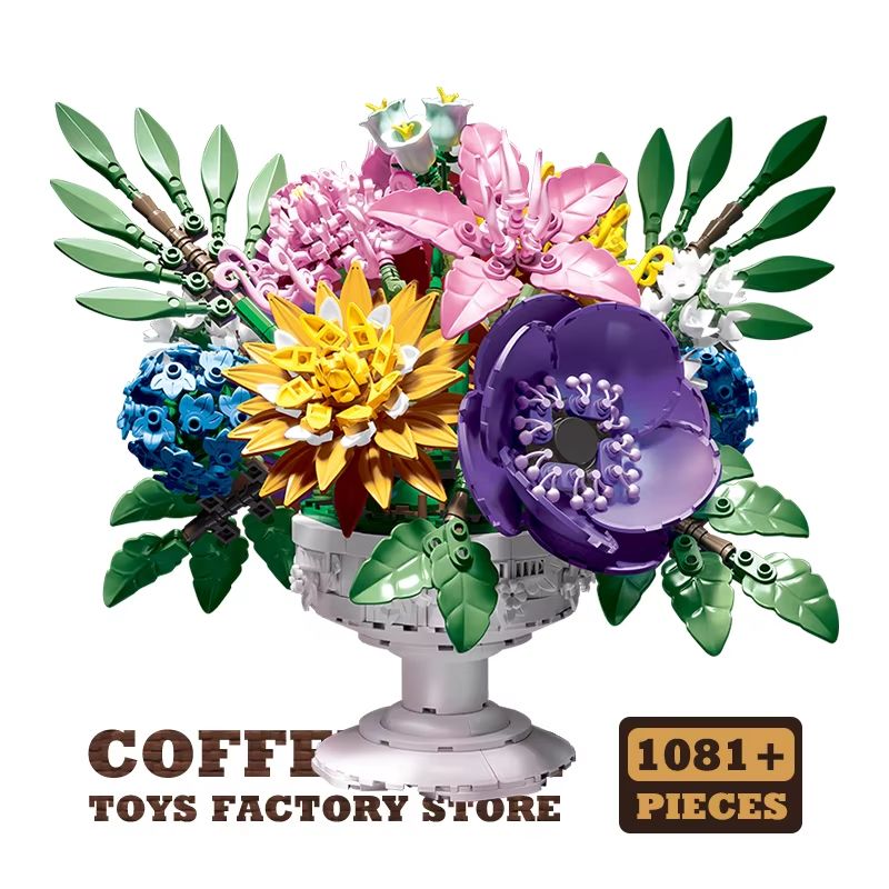 Creative Bonsai Building Blocks Bouquet 3D Model DIY Flower Kit 8