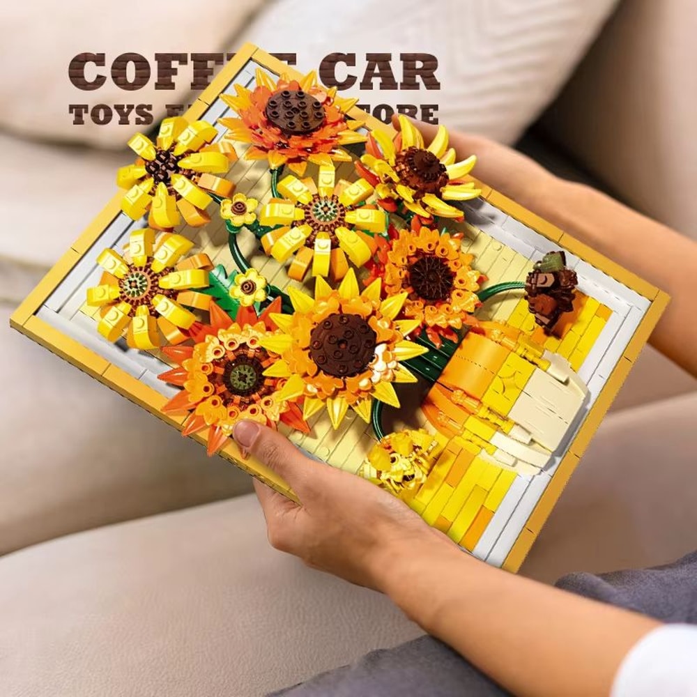 Creative Sunflower Brick Art Frame Kit 3D DIY Bouquet Building Blocks 3