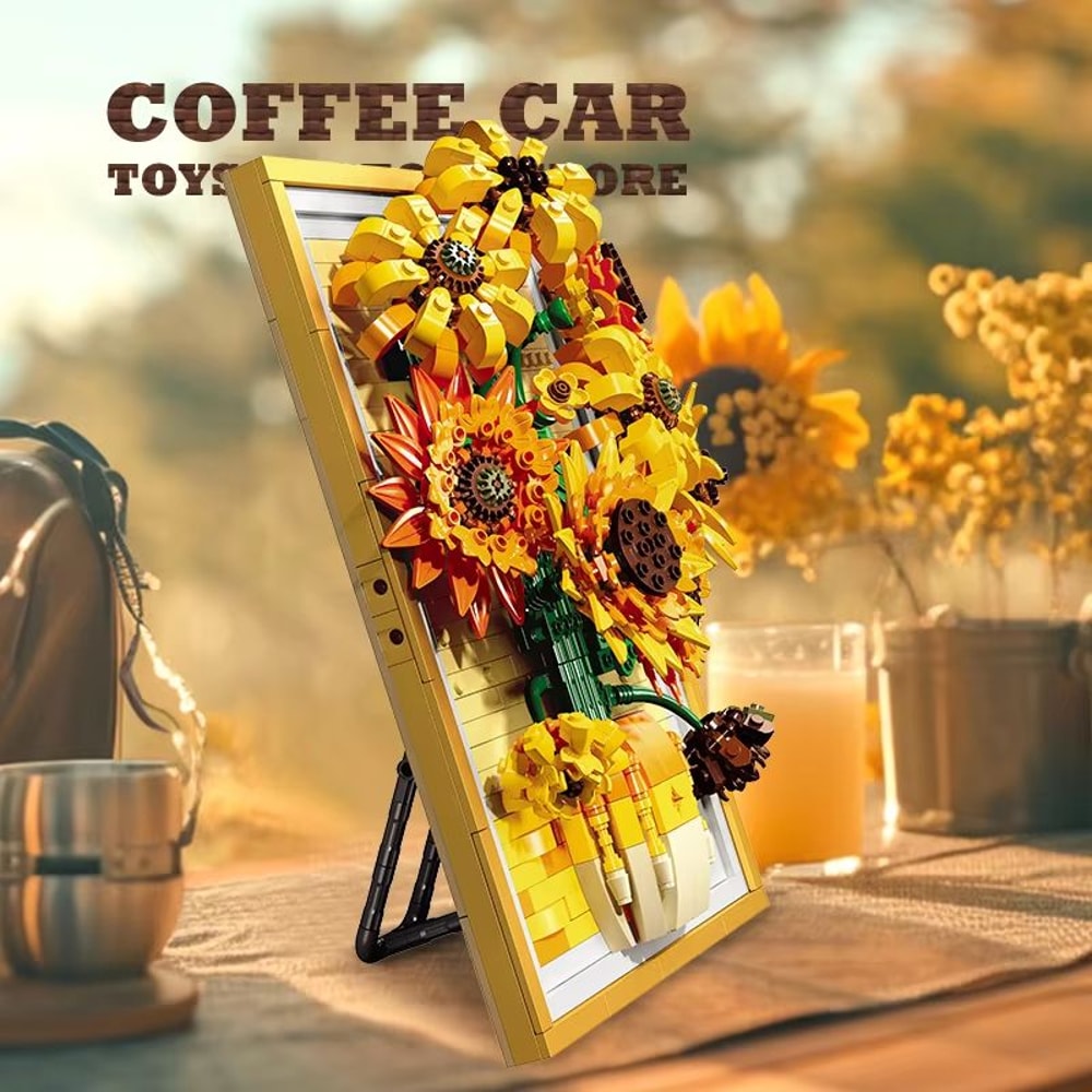 Creative Sunflower Brick Art Frame Kit 3D DIY Bouquet Building Blocks 4