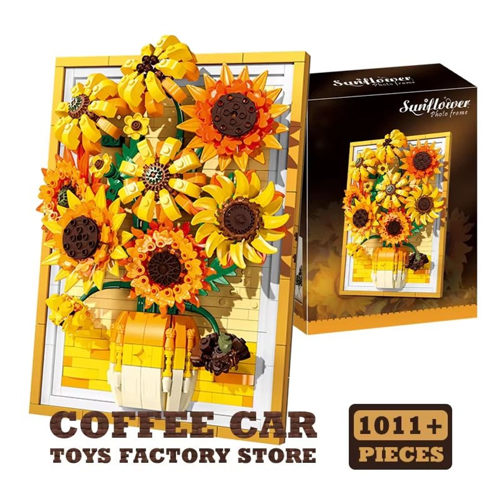 Creative Sunflower Brick Art Frame Kit 3D DIY Bouquet Building Blocks 6