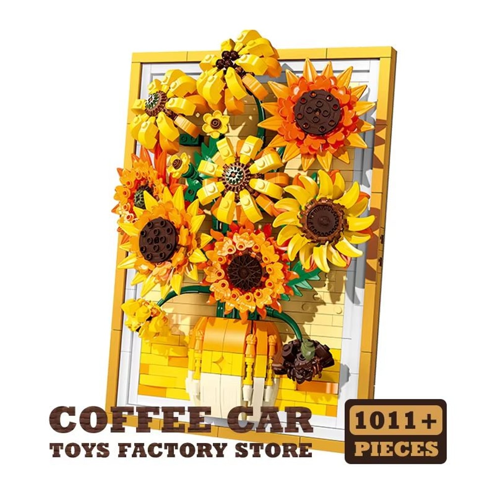 Creative Sunflower Brick Art Frame Kit 3D DIY Bouquet Building Blocks 7