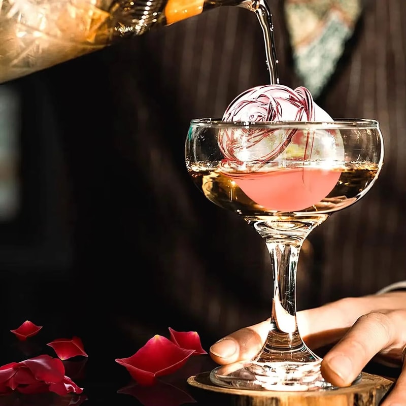 3D Rose Large Silicone Ice Cube Trays Giant Flower Ice Molds 4Pack 2