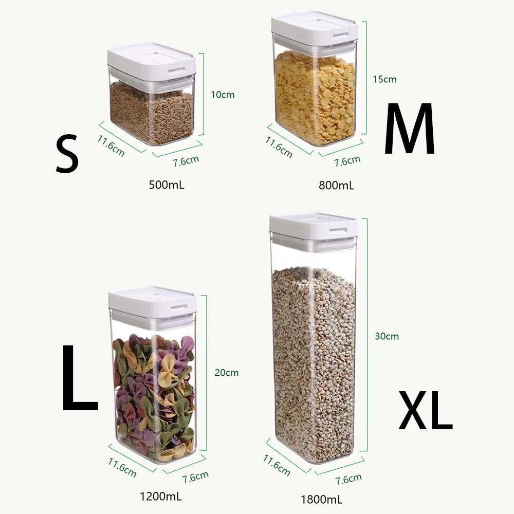 Clear Airtight Plastic Storage Jar For Kitchen Snacks Cereals Beans 3