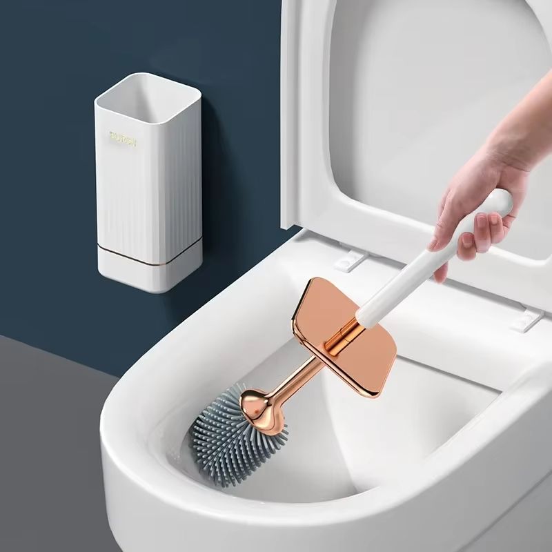 Silicone Golf LongHandle Toilet Brush With WallMounted Holder 360 Flexible Head Bathroom Cleaner S 3