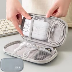 portable travel accessories organizer pouch - small electronics storage bag