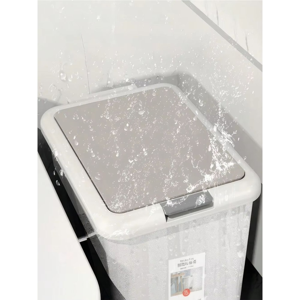 Plastic Foot Pedal Trash Can HandsFree Bathroom Kitchen Waste Bin 2