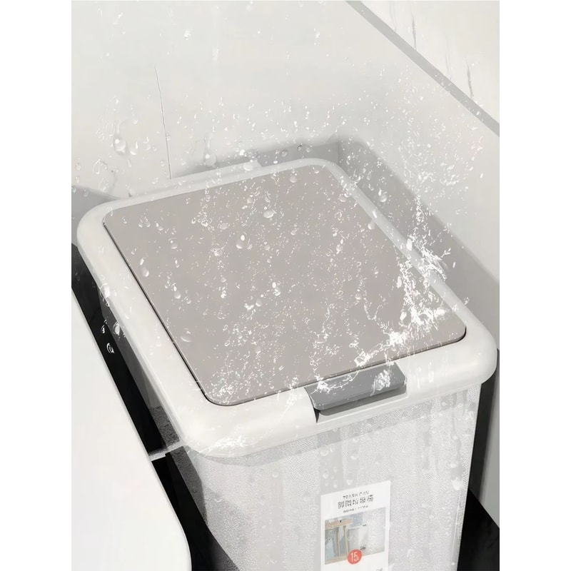 Plastic Foot Pedal Trash Can HandsFree Bathroom Kitchen Waste Bin 2