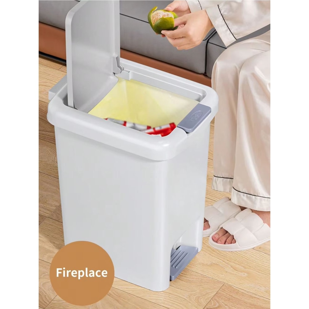 Plastic Foot Pedal Trash Can HandsFree Bathroom Kitchen Waste Bin 3