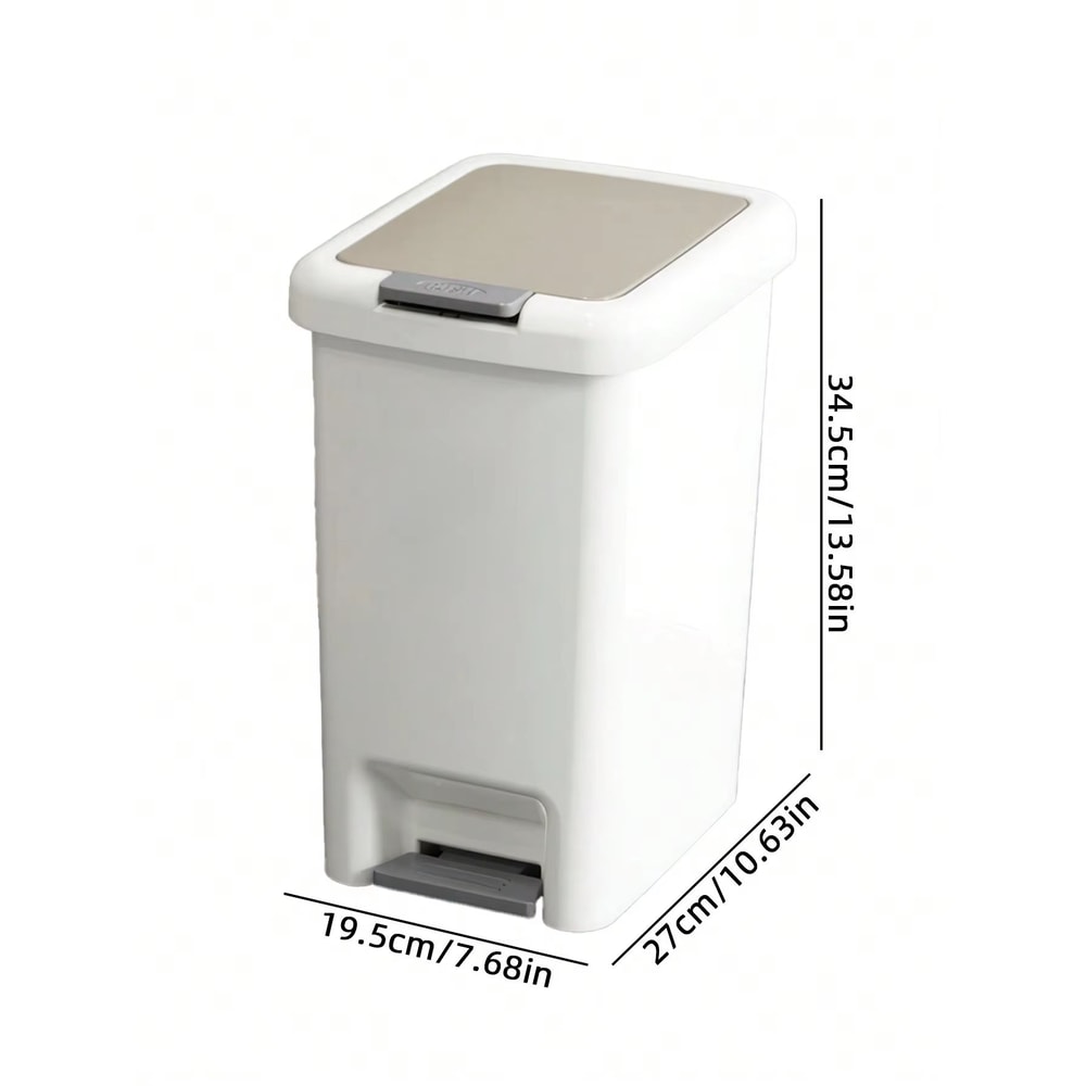 Plastic Foot Pedal Trash Can HandsFree Bathroom Kitchen Waste Bin 6