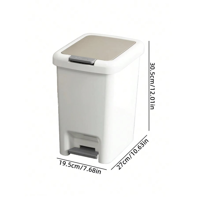 Plastic Foot Pedal Trash Can HandsFree Bathroom Kitchen Waste Bin 7