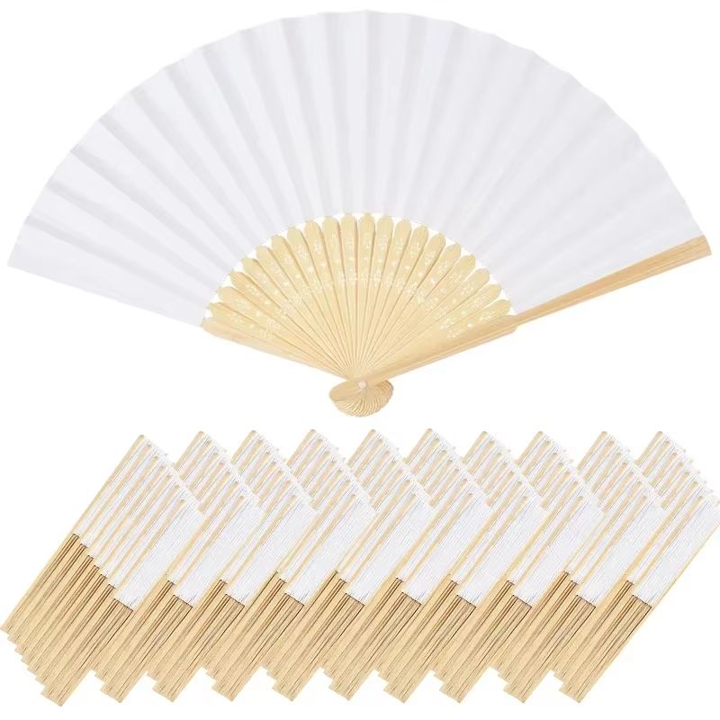 7 In Chinese Style Blank Folding Hand Fan For Calligraphy And Painting 0