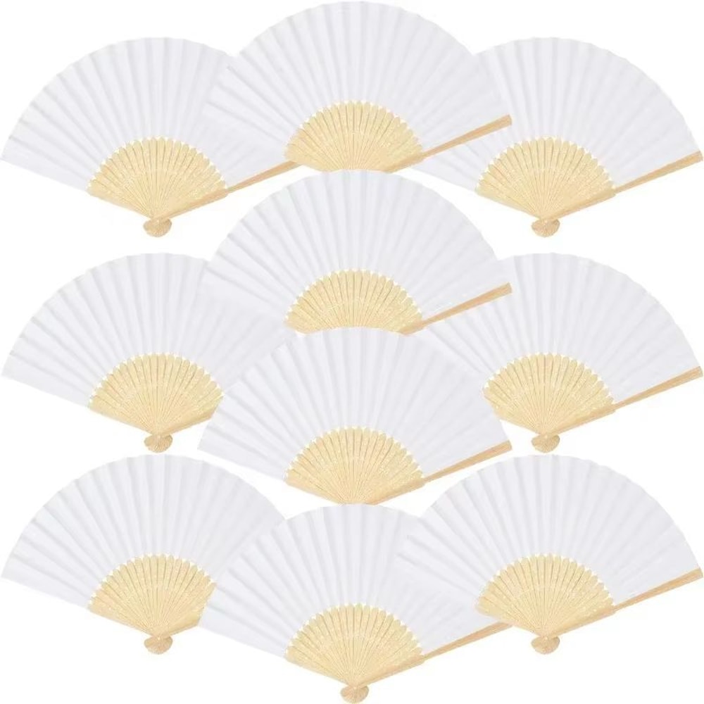 7 In Chinese Style Blank Folding Hand Fan For Calligraphy And Painting 1
