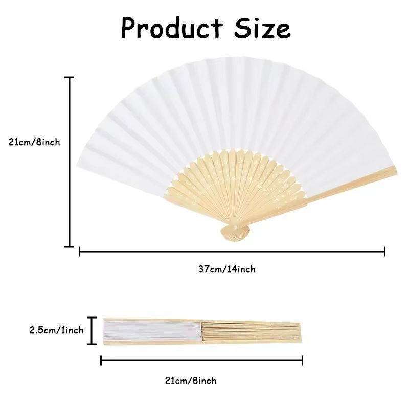 7 In Chinese Style Blank Folding Hand Fan For Calligraphy And Painting 3