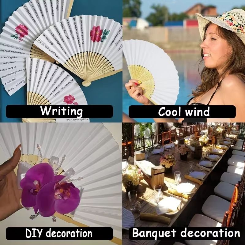7 In Chinese Style Blank Folding Hand Fan For Calligraphy And Painting 4