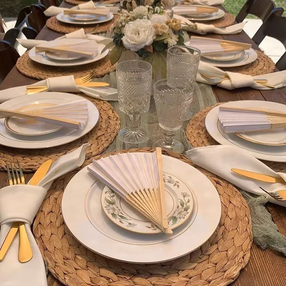 7 In Chinese Style Blank Folding Hand Fan For Calligraphy And Painting 5